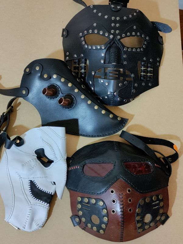 Кожаные маски в стиле стимпанк и хоррор